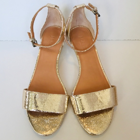 J. Crew Shoes - 🎉FINAL $ DROP🎉 J.Crew Gold Leather Wedge Sandals